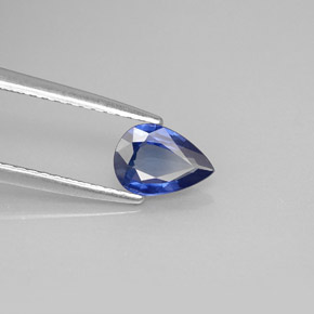 Safira azul natural 0,62ct, formato de pêra, VVS