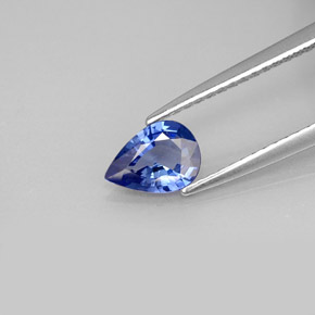 Safira azul natural 0,65ct, formato de pêra, VVS