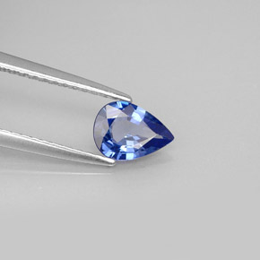 Safira azul natural 0,65ct, formato de pêra, VVS