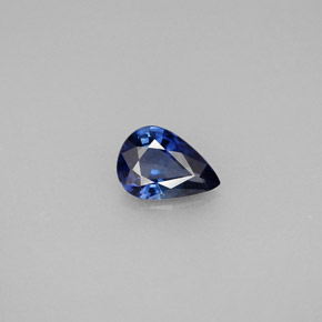 Safira azul natural 0,74ct, formato de pêra, VVS