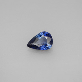 Safira azul natural 0,74ct, formato de pêra, VVS