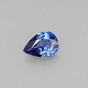 Safira azul natural 0,75ct, formato de pêra, VVS