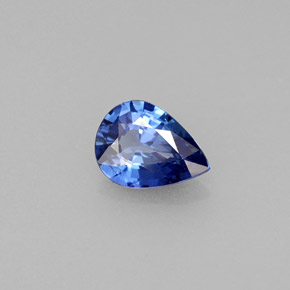 Safira azul natural 0,75ct, formato de pêra, VVS