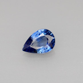 Safira azul natural 0,72ct, formato de pêra, VVS-VS