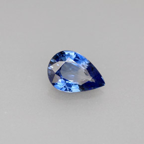 Safira azul natural 0,72ct, formato de pêra, VVS-VS