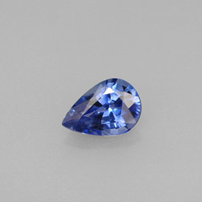 Safira azul natural 0,72ct, formato de pêra, VVS-VS
