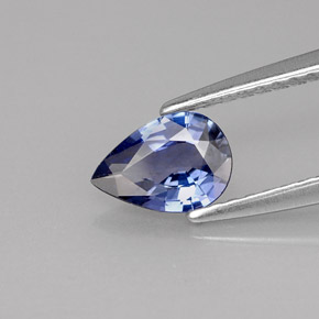 Safira azul natural 0,64ct, formato de pêra, VVS-VS