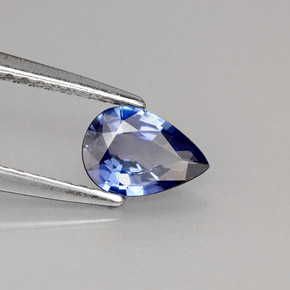 Safira azul natural 0,64ct, formato de pêra, VVS-VS