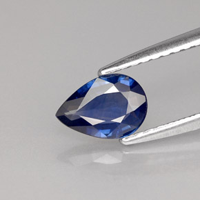 Safira azul natural 0,63ct, formato de pêra, VVS-VS