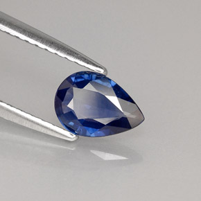 Safira azul natural 0,63ct, formato de pêra, VVS-VS