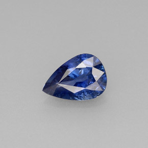 Safira azul natural 0,71ct, formato de pêra, VVS-VS
