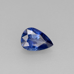 Safira azul natural 0,71ct, formato de pêra, VVS-VS