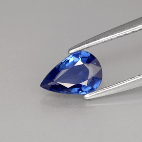 Safira azul natural 0,72ct, formato de pêra, VVS-VS