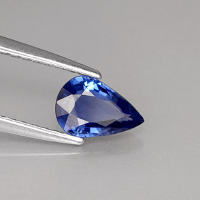 Safira azul natural 0,72ct, formato de pêra, VVS-VS