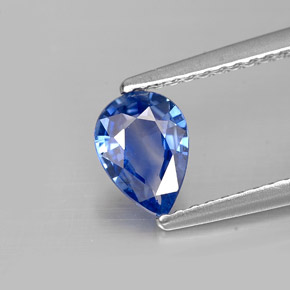Safira azul natural 0,67ct, formato de pêra, VVS-VS
