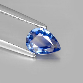 Safira azul natural 0,67ct, formato de pêra, VVS-VS