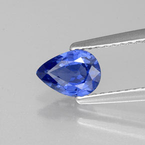 Safira azul natural 0,67ct, formato de pêra, VVS-VS