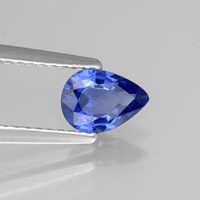 Safira azul natural 0,67ct, formato de pêra, VVS-VS