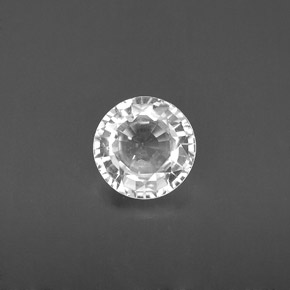 Safira branco natural 1,21ct, corte redondo, VS