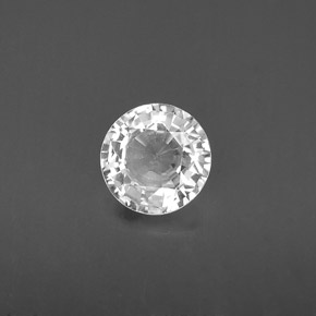 Safira branco natural 1,21ct, corte redondo, VS