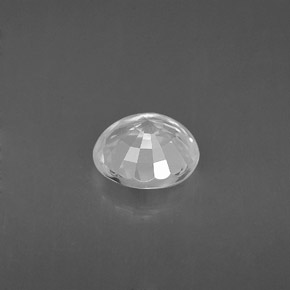 Safira branco natural 1,21ct, corte redondo, VS