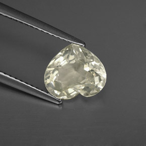 Safira branco natural 2,41ct, formato de coração, VS