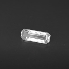 Safira branco natural 0,55ct, corte esmeralda, VS