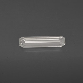 Safira branco natural 0,61ct, corte esmeralda, VS