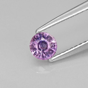 Safira violeta natural 0,45ct, corte redondo, VS
