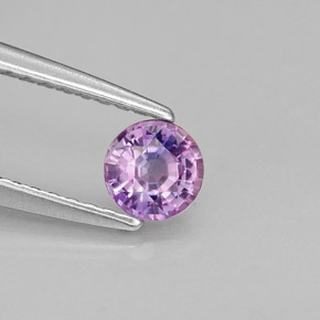 Safira violeta natural 0,45ct, corte redondo, VS