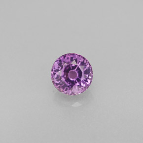 Safira violeta natural 0,44ct, corte redondo, VS