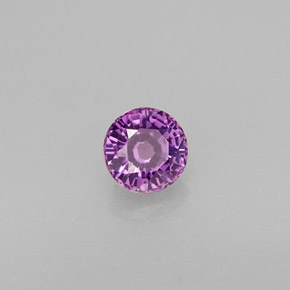 Safira violeta natural 0,44ct, corte redondo, VS