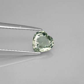 Safira verde natural 0,96ct, formato de coração, VVS-VS