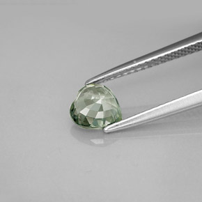 Safira verde natural 0,96ct, formato de coração, VVS-VS