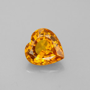 Safira laranja natural 1,05ct, formato de coração, VVS-VS