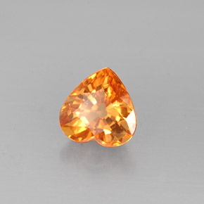 Safira laranja natural 1,07ct, formato de coração, VVS-VS