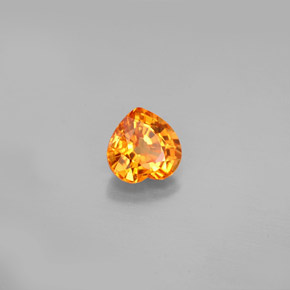 Safira laranja natural 1,07ct, formato de coração, VS