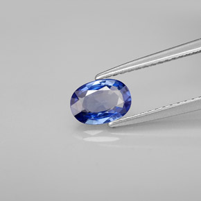 Safira azul natural 0,75ct, corte oval, VVS-VS