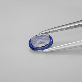Safira azul natural 0,75ct, corte oval, VVS-VS