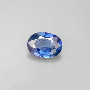 Safira azul natural 0,77ct, corte oval, VS