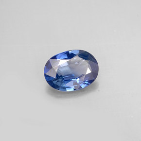 Safira azul natural 0,77ct, corte oval, VS