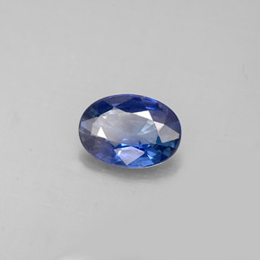Safira azul natural 0,76ct, corte oval, VS