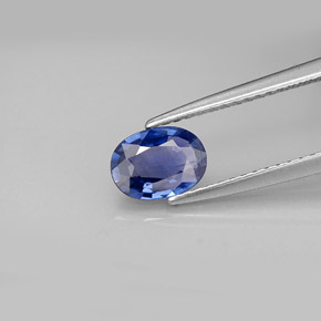 Safira azul natural 0,82ct, corte oval, SI