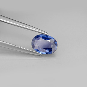 Safira azul natural 0,82ct, corte oval, SI