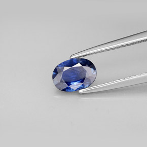Safira azul natural 0,76ct, corte oval, VS