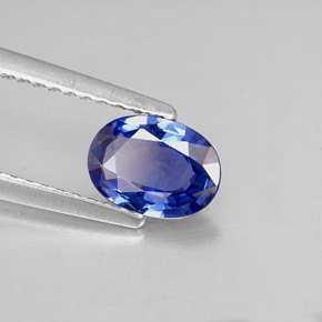 Safira azul natural 0,85ct, corte oval, VS
