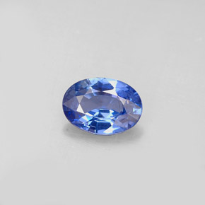Safira azul natural 0,73ct, corte oval, VS-SI