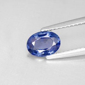 Safira azul natural 0,73ct, corte oval, VS