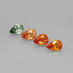 Pedras preciosas de safira multicolorido natural de  ct, formato de pêra, VVS-VS