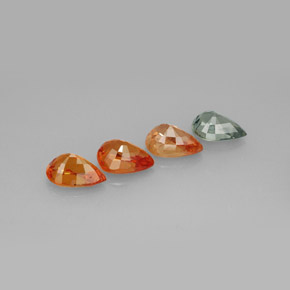 Pedras preciosas de safira multicolorido natural de  ct, formato de pêra, VVS-VS